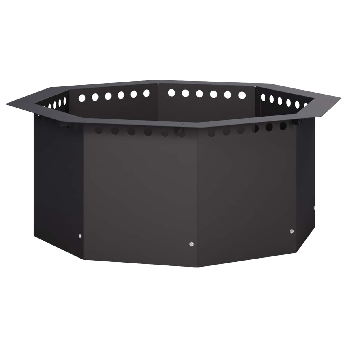 vidaXL Fire Pit Ring Black 60 x 60 x 25 cm Steel