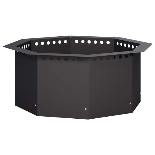vidaXL Fire Pit Ring Black 60 x 60 x 25 cm Steel