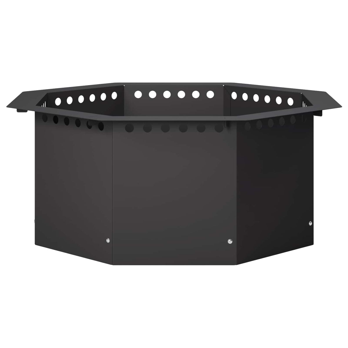 vidaXL Fire Pit Ring Black 60 x 60 x 25 cm Steel