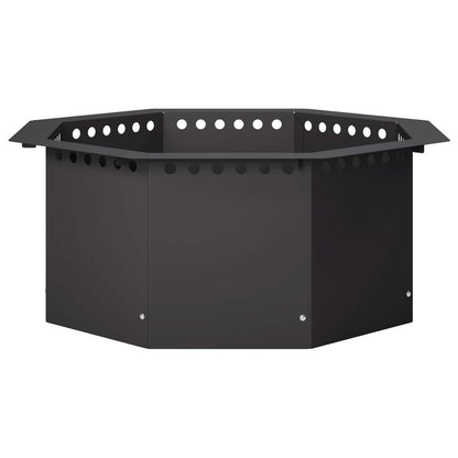 vidaXL Fire Pit Ring Black 60 x 60 x 25 cm Steel
