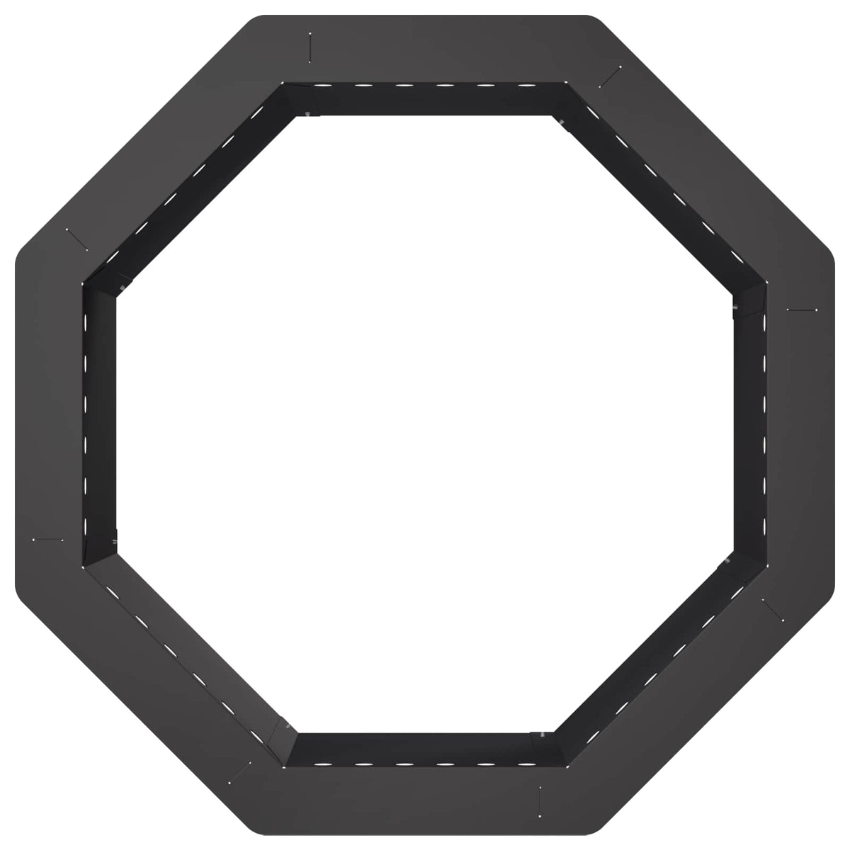 vidaXL Fire Pit Ring Black 60 x 60 x 25 cm Steel