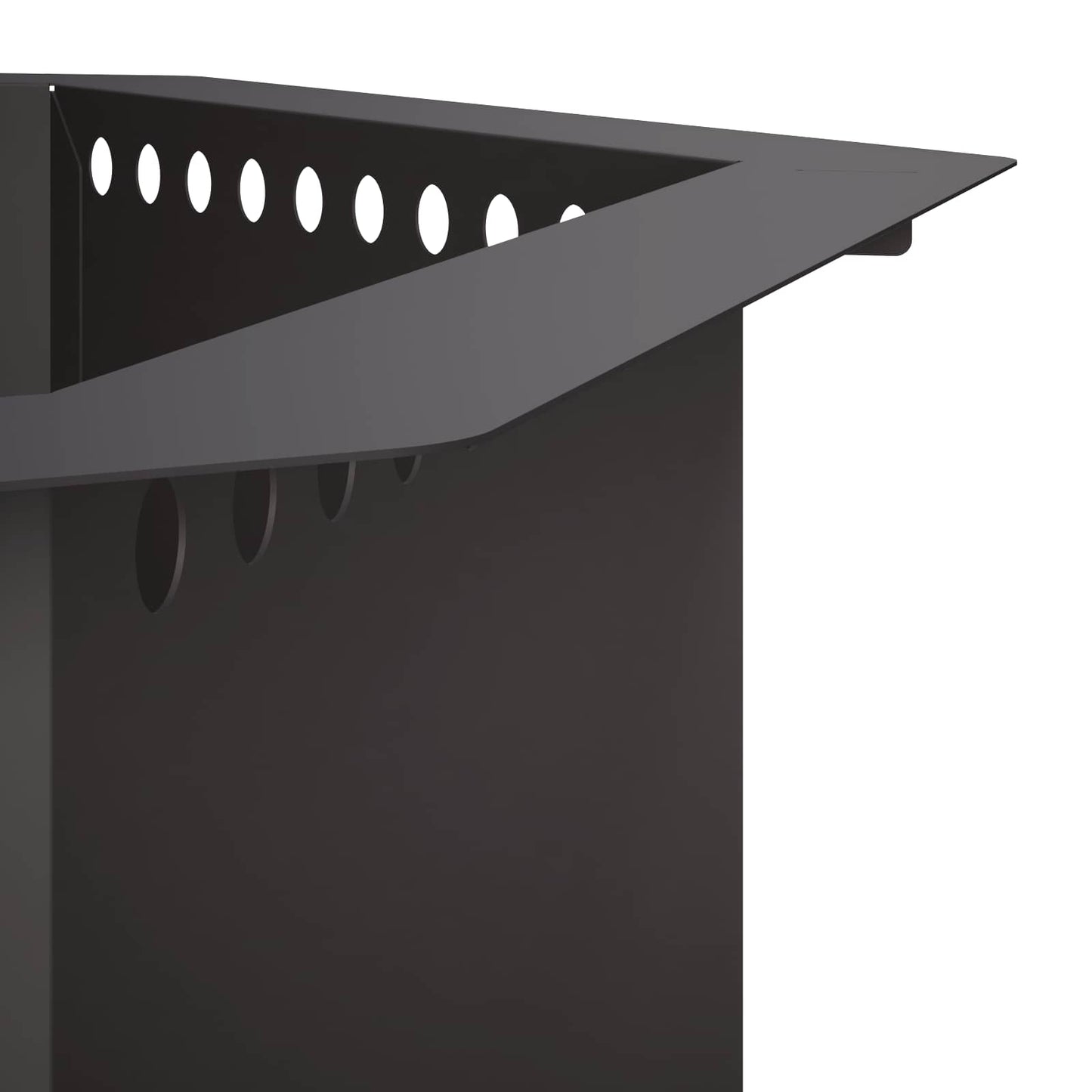 vidaXL Fire Pit Ring Black 80 x 80 x 25 cm Steel