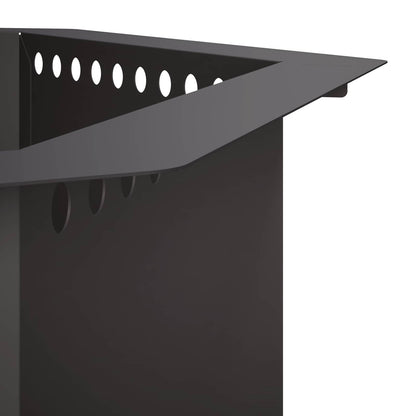 vidaXL Fire Pit Ring Black 80 x 80 x 25 cm Steel