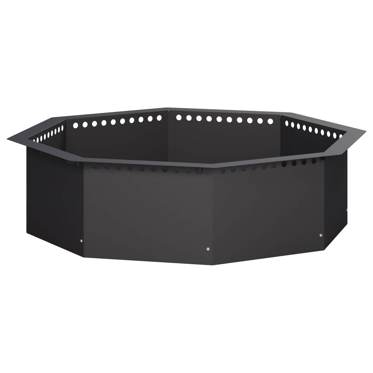 vidaXL Fire Pit Ring Black 80 x 80 x 25 cm Steel