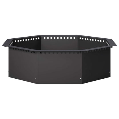 vidaXL Fire Pit Ring Black 80 x 80 x 25 cm Steel