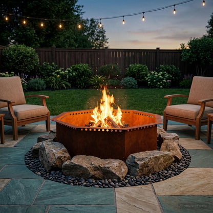 vidaXL Fire Pit Ring Rusty 80 x 80 x 25 cm Weathering Steel
