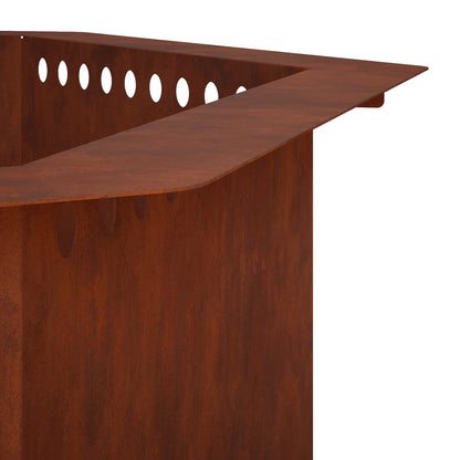 vidaXL Fire Pit Ring Rusty 80 x 80 x 25 cm Weathering Steel