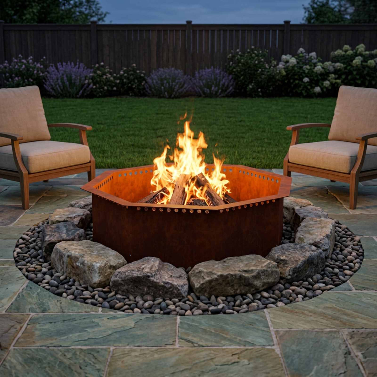 vidaXL Fire Pit Ring Rusty 90 x 90 x 25 cm Weathering Steel