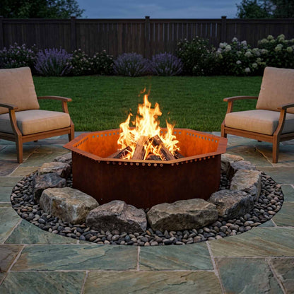 vidaXL Fire Pit Ring Rusty 90 x 90 x 25 cm Weathering Steel