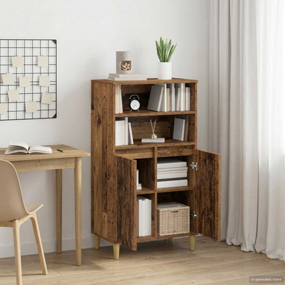 vidaXL Highboard Oak Wood 60 x 36 x 110 cm Engineered Wood