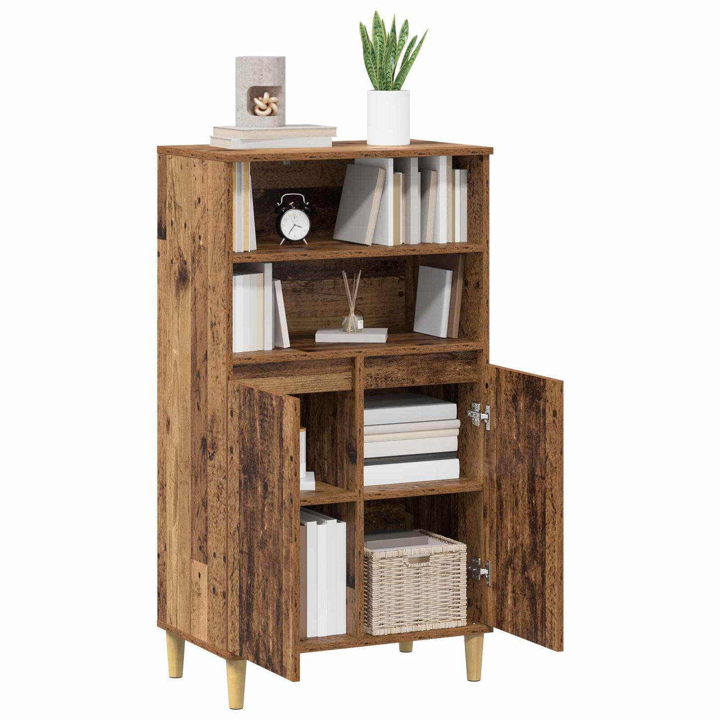 vidaXL Highboard Oak Wood 60 x 36 x 110 cm Engineered Wood