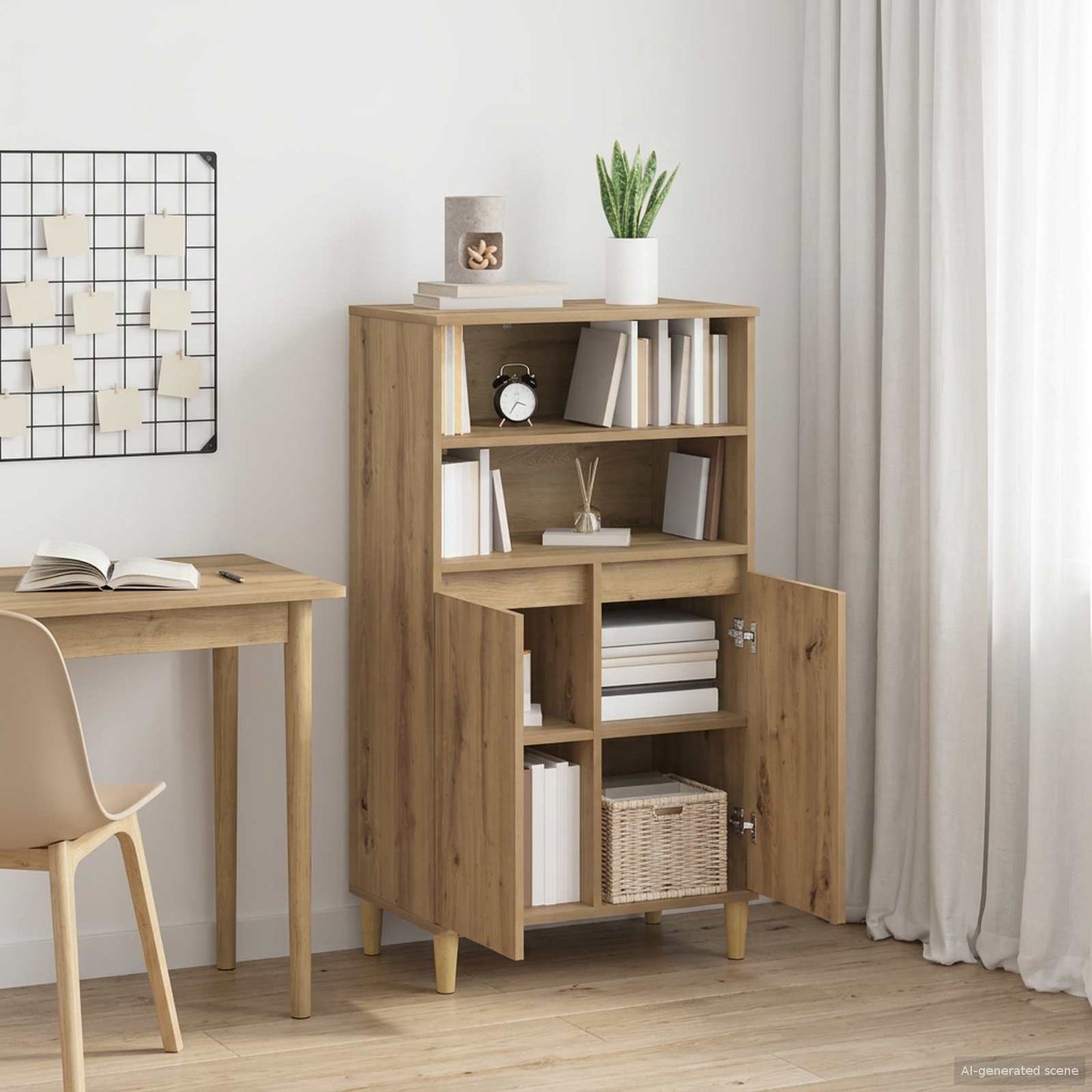 vidaXL Highboard Artisan Oak 60 x 36 x 110 cm Engineered Wood