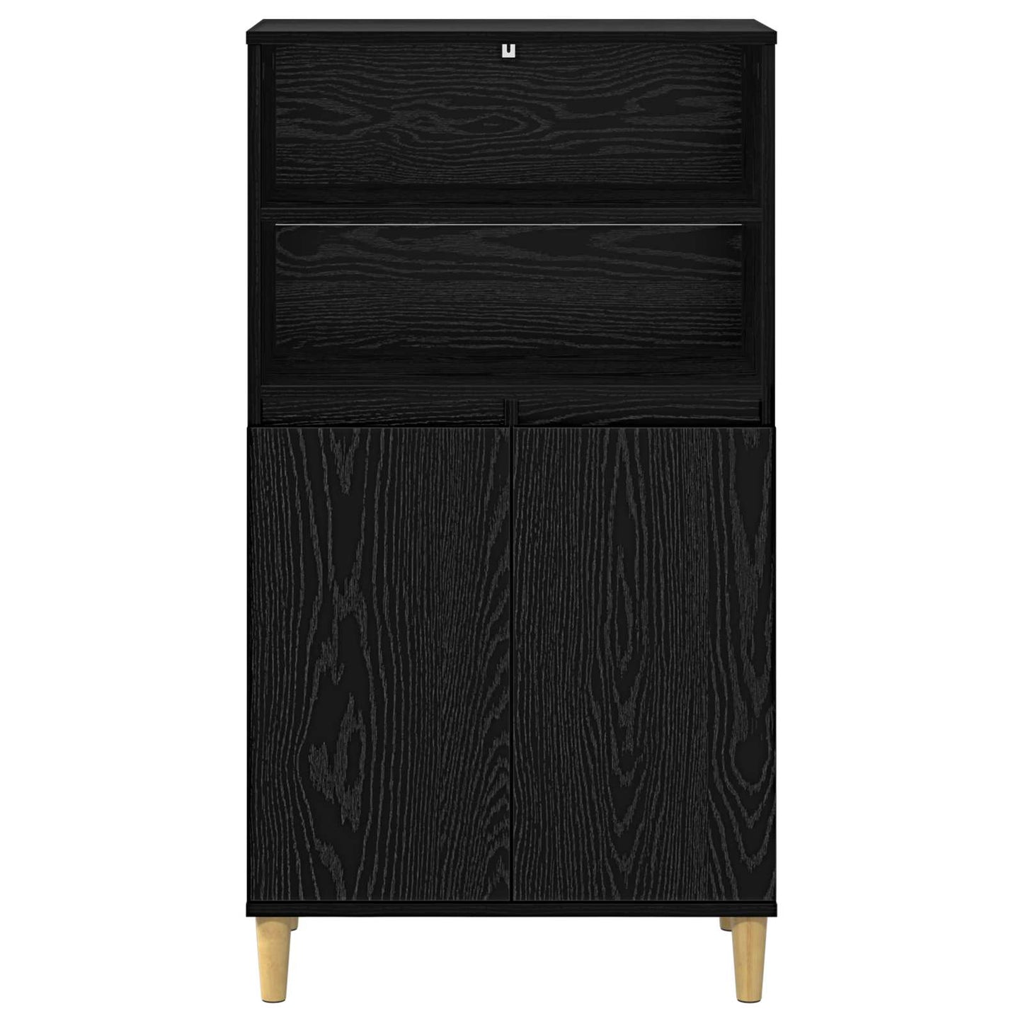 vidaXL Highboard Black Oak 60 x 36 x 110 cm Engineered Wood