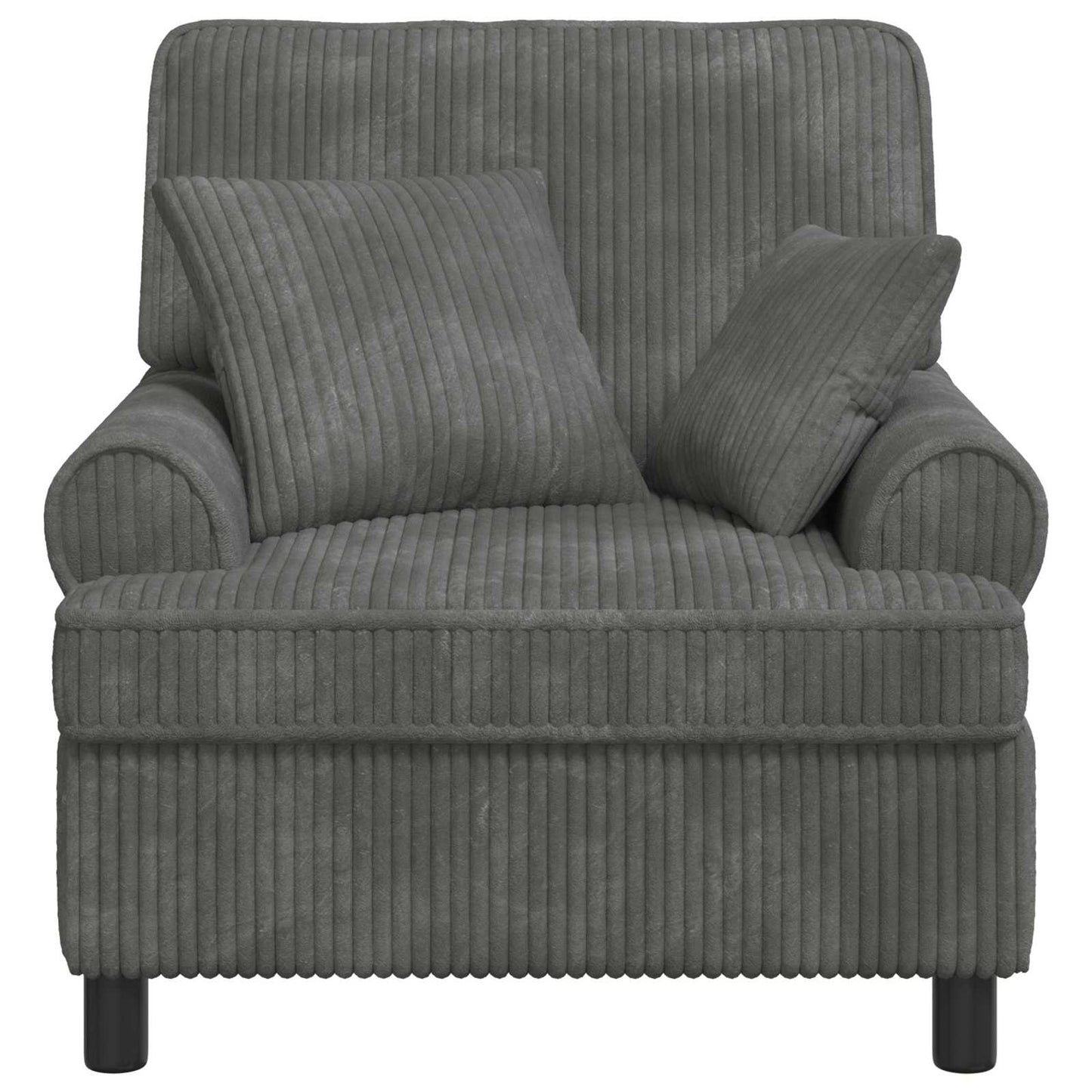 vidaXL XL Armchair with Cushions Light Grey 1.5 Lines Fabric