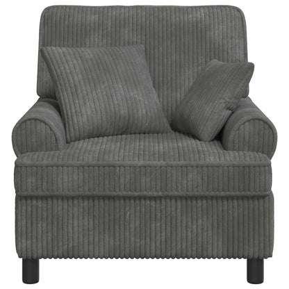 vidaXL XL Armchair with Cushions Light Grey 1.5 Lines Fabric