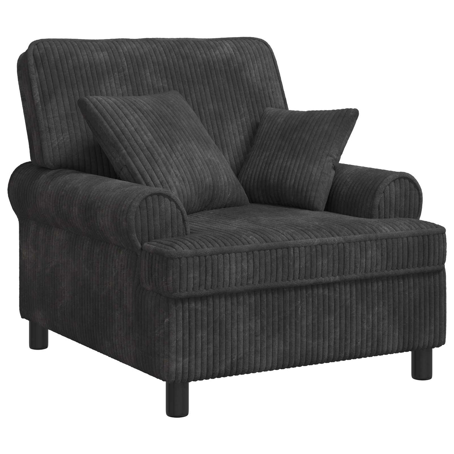 vidaXL XL Armchair with Cushions Dark Grey 1.5 Lines Fabric