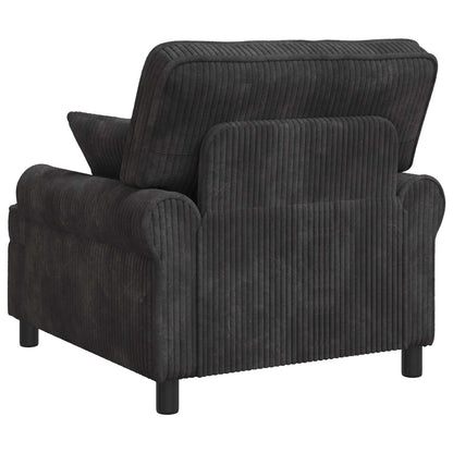vidaXL XL Armchair with Cushions Dark Grey 1.5 Lines Fabric