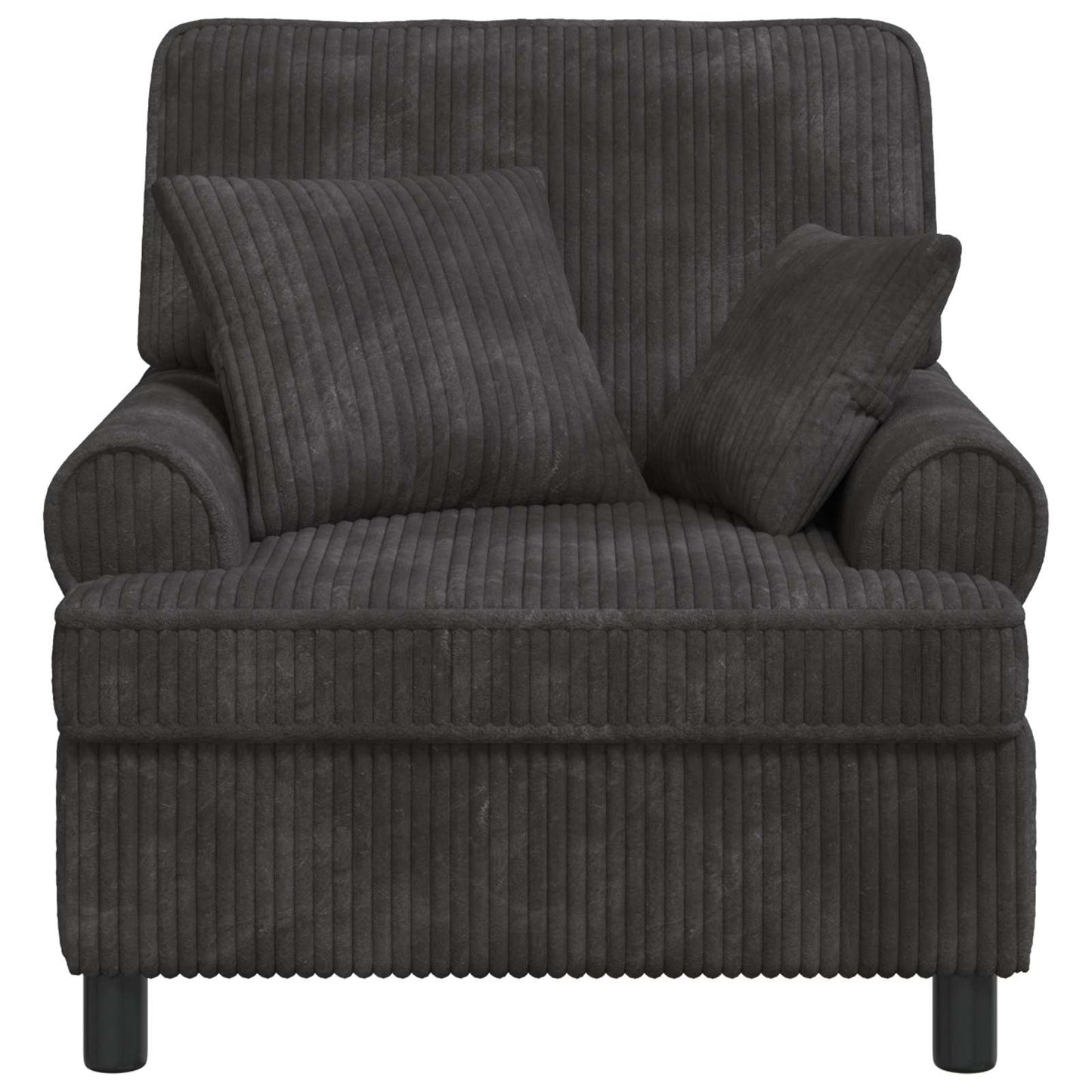 vidaXL XL Armchair with Cushions Dark Grey 1.5 Lines Fabric