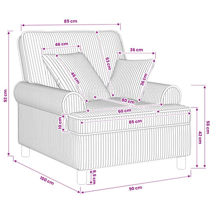vidaXL XL Armchair with Cushions Dark Grey 1.5 Lines Fabric