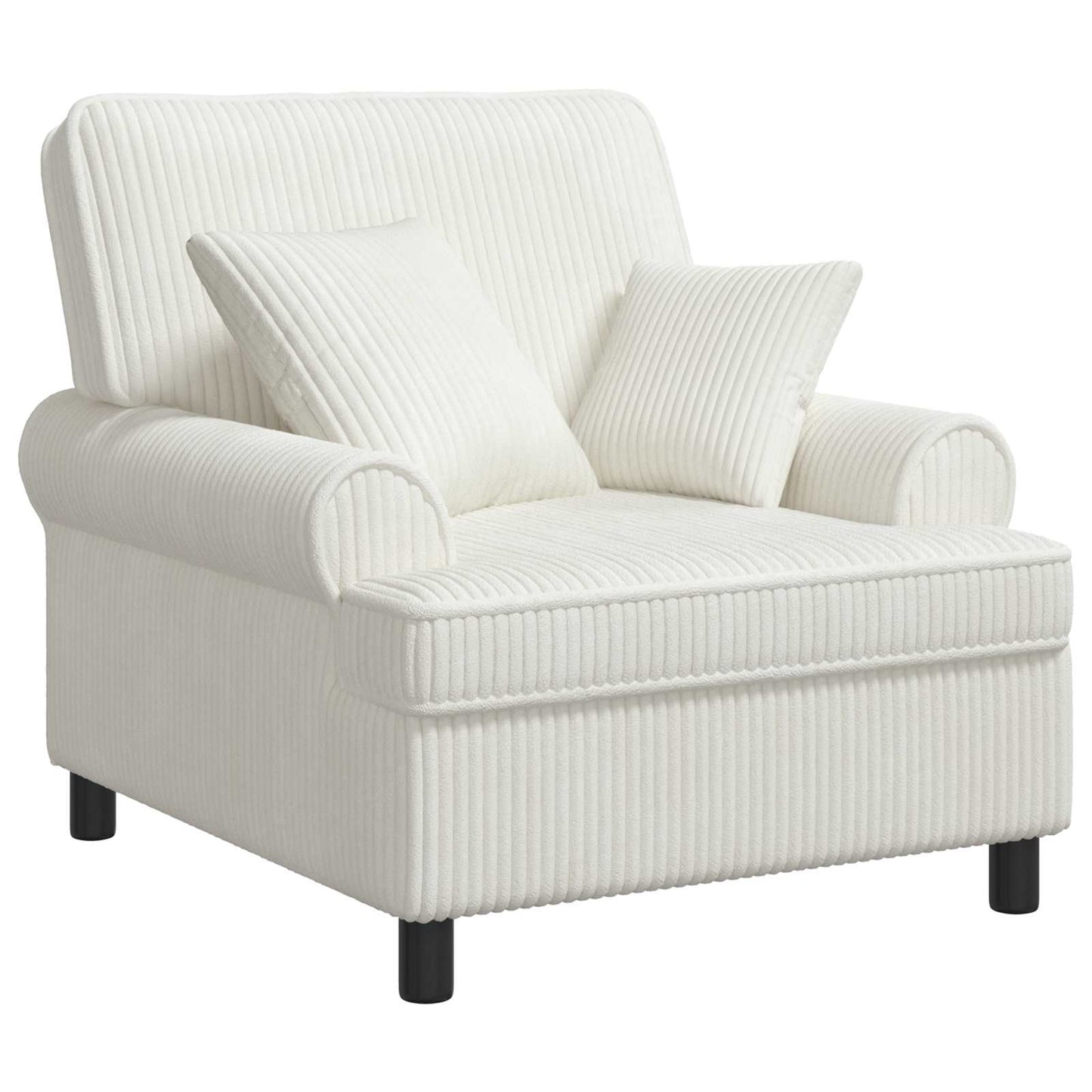 vidaXL XL Armchair with Cushions Cream 1.5 Lines Fabric