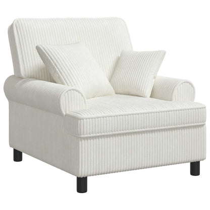 vidaXL XL Armchair with Cushions Cream 1.5 Lines Fabric