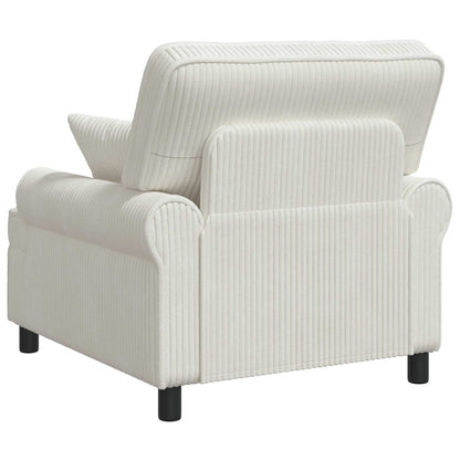 vidaXL XL Armchair with Cushions Cream 1.5 Lines Fabric