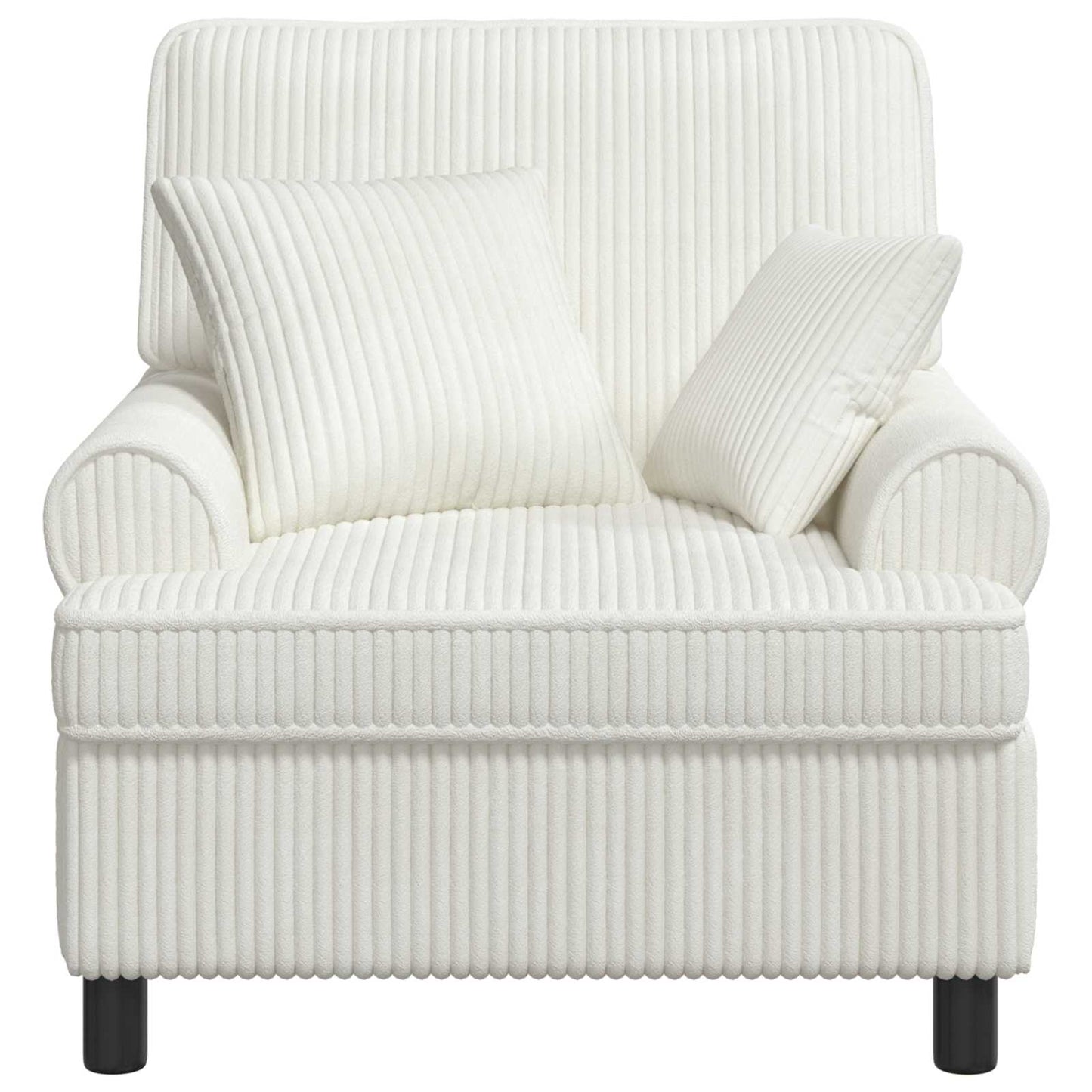 vidaXL XL Armchair with Cushions Cream 1.5 Lines Fabric