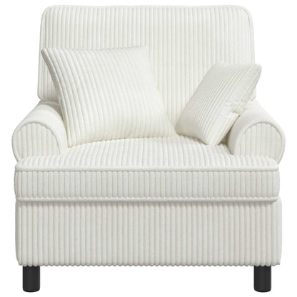 vidaXL XL Armchair with Cushions Cream 1.5 Lines Fabric
