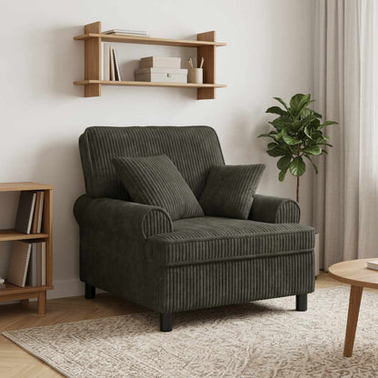 vidaXL XL Armchair with Cushions Anthracite 1.5 Lines Fabric