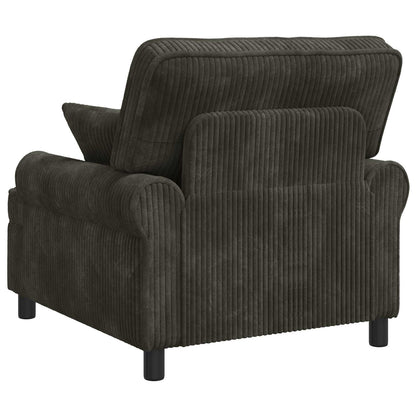vidaXL XL Armchair with Cushions Anthracite 1.5 Lines Fabric