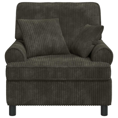 vidaXL XL Armchair with Cushions Anthracite 1.5 Lines Fabric