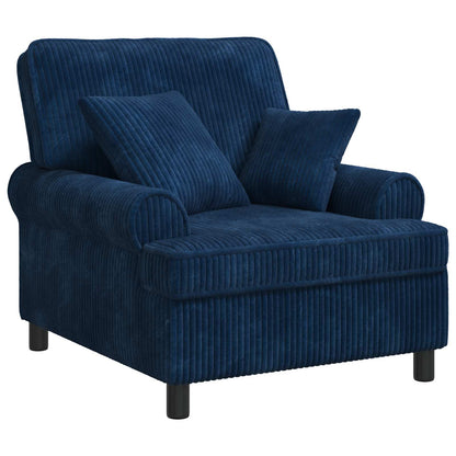 vidaXL XL Armchair with Cushions Navy 1.5 Lines Fabric