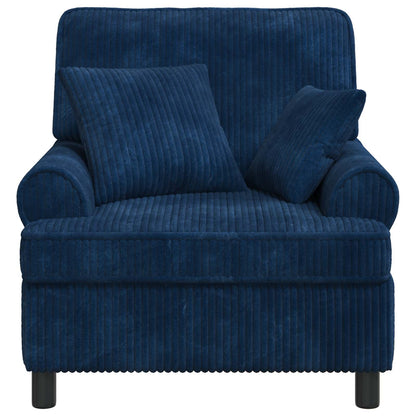 vidaXL XL Armchair with Cushions Navy 1.5 Lines Fabric