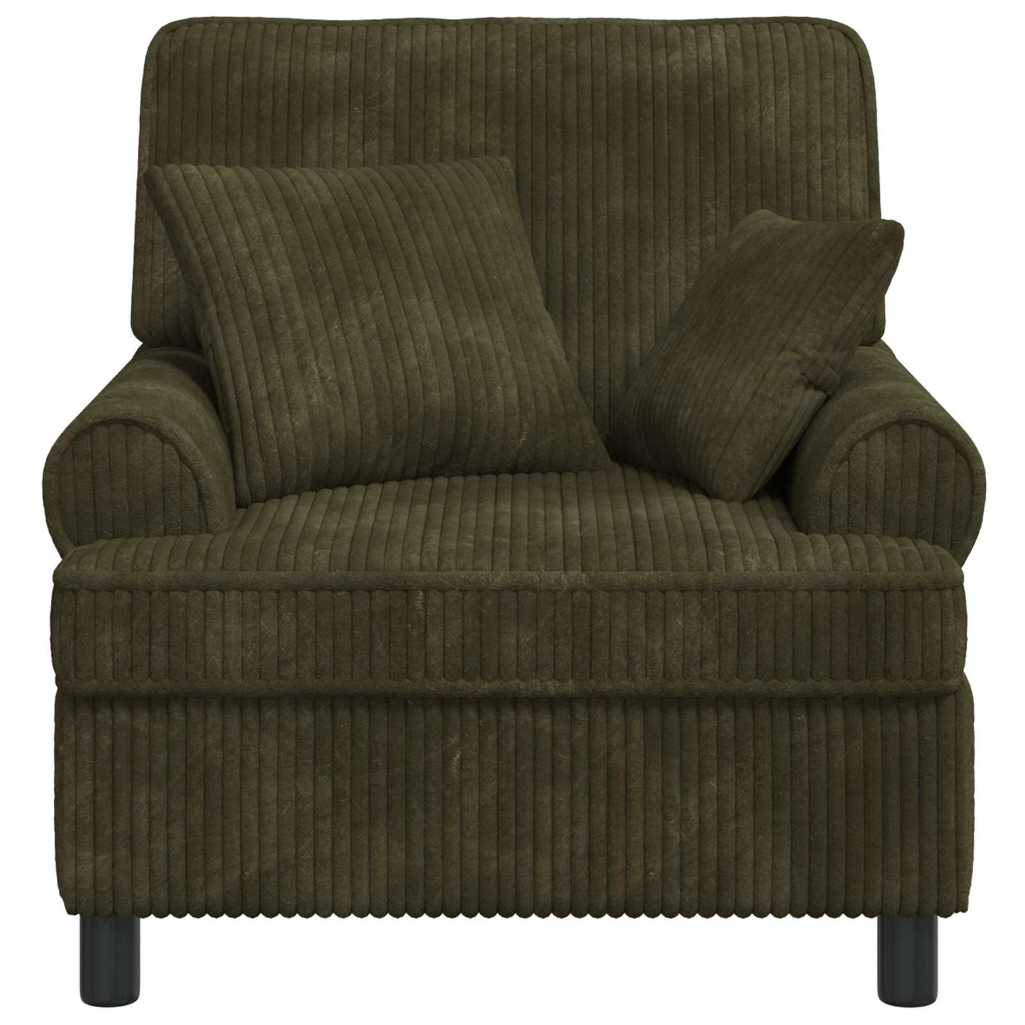 vidaXL XL Armchair with Cushions Green 1.5 Lines Fabric