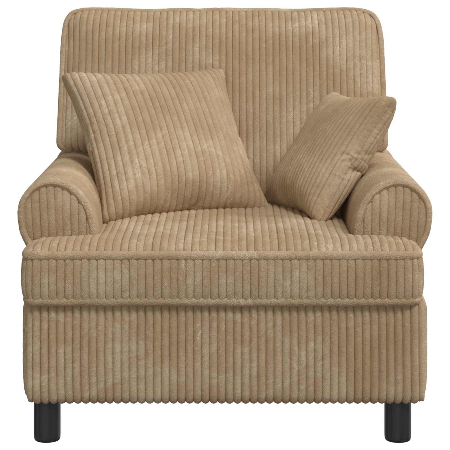 vidaXL XL Armchair with Cushions Taupe 1.5 Lines Fabric