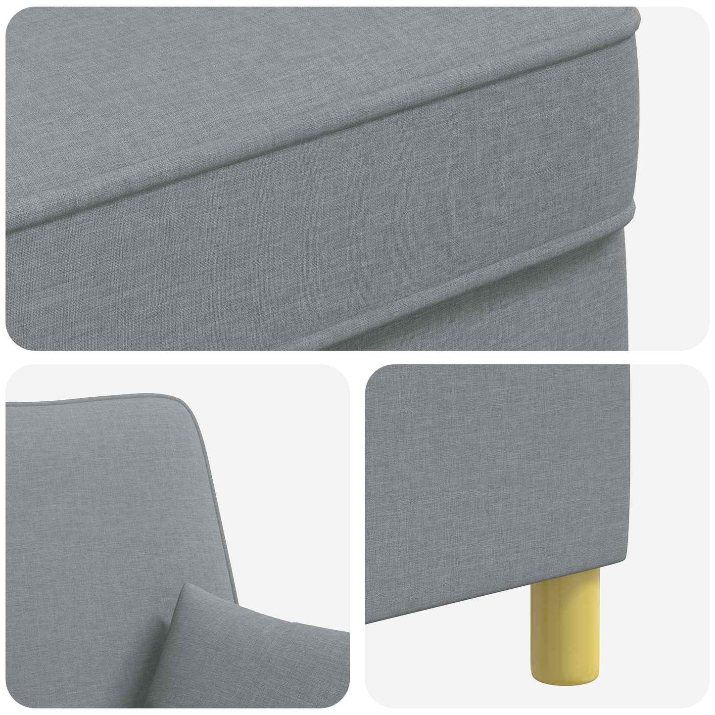 vidaXL XL Armchair with Cushions Light Grey Fabric