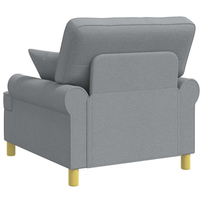vidaXL XL Armchair with Cushions Light Grey Fabric
