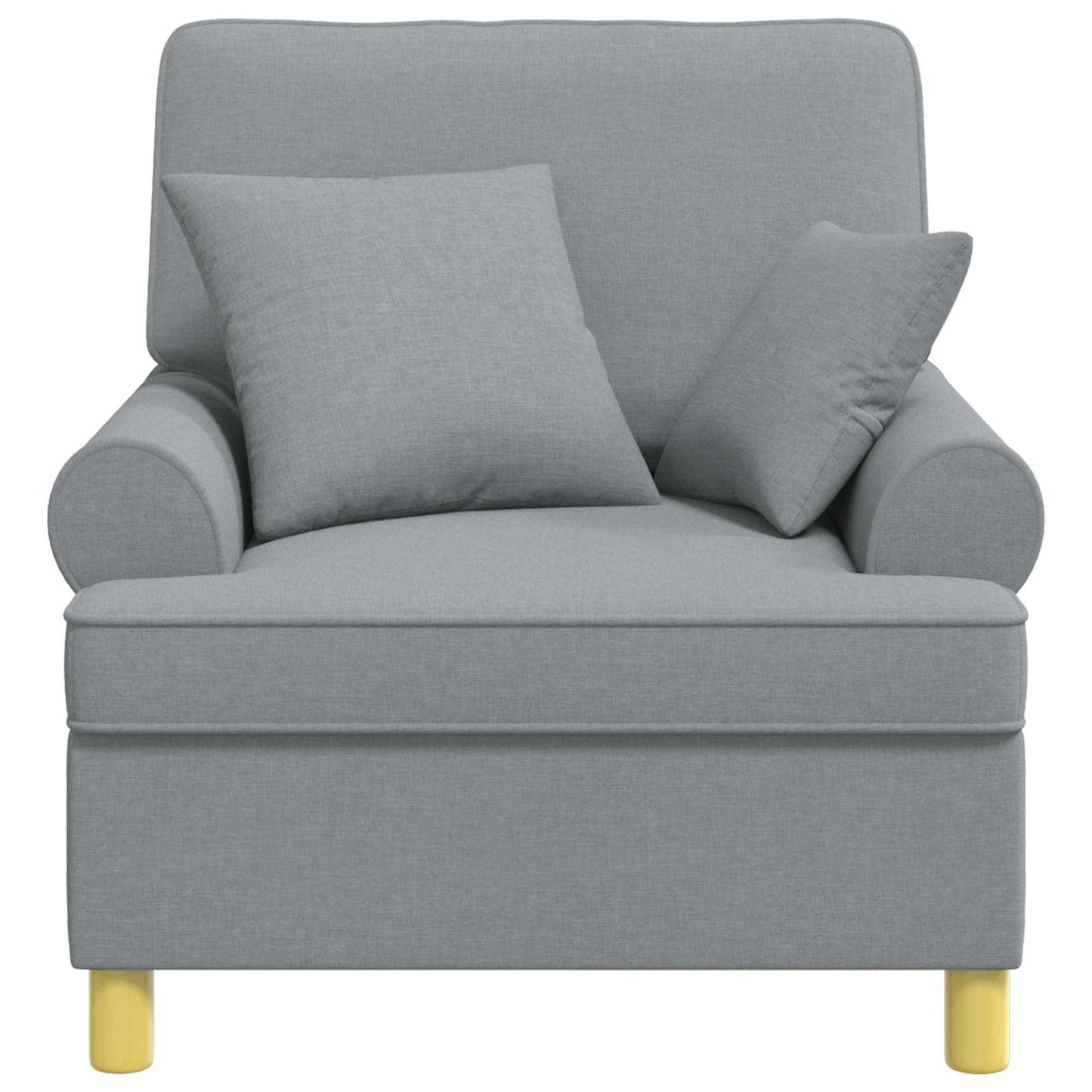 vidaXL XL Armchair with Cushions Light Grey Fabric