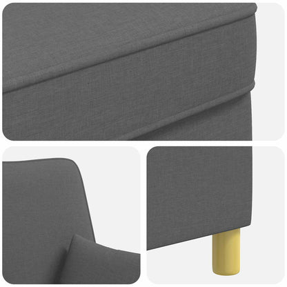 vidaXL XL Armchair with Cushions Dark Grey Fabric