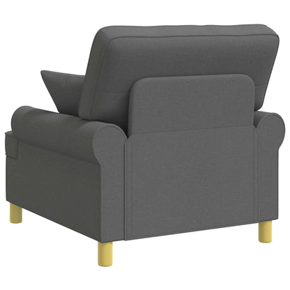 vidaXL XL Armchair with Cushions Dark Grey Fabric