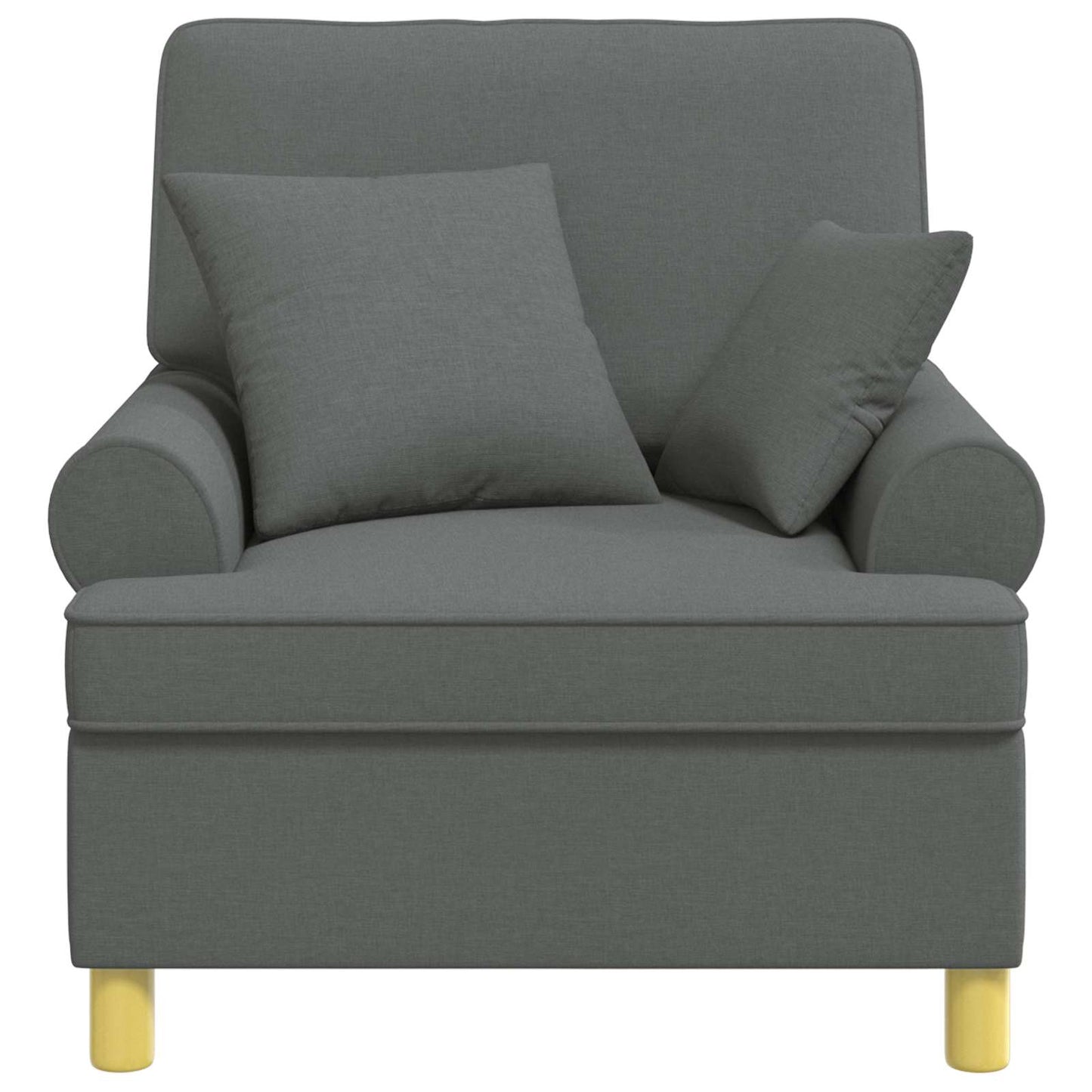 vidaXL XL Armchair with Cushions Dark Grey Fabric