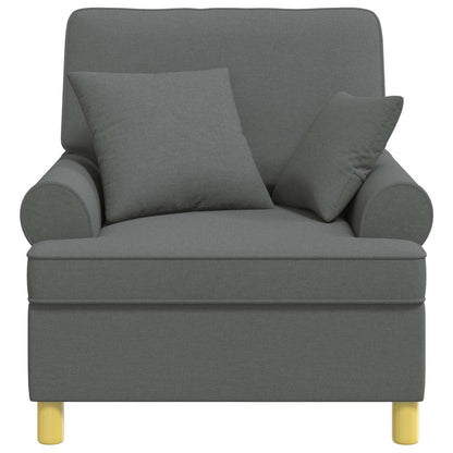 vidaXL XL Armchair with Cushions Dark Grey Fabric