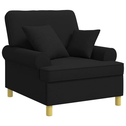 vidaXL XL Armchair with Cushions Black Fabric