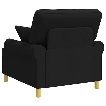 vidaXL XL Armchair with Cushions Black Fabric