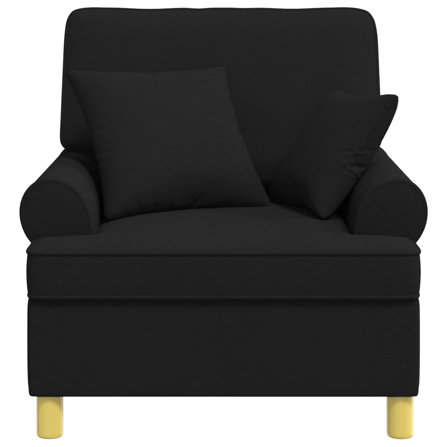vidaXL XL Armchair with Cushions Black Fabric
