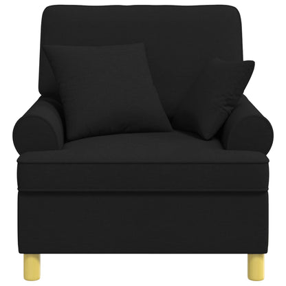 vidaXL XL Armchair with Cushions Black Fabric