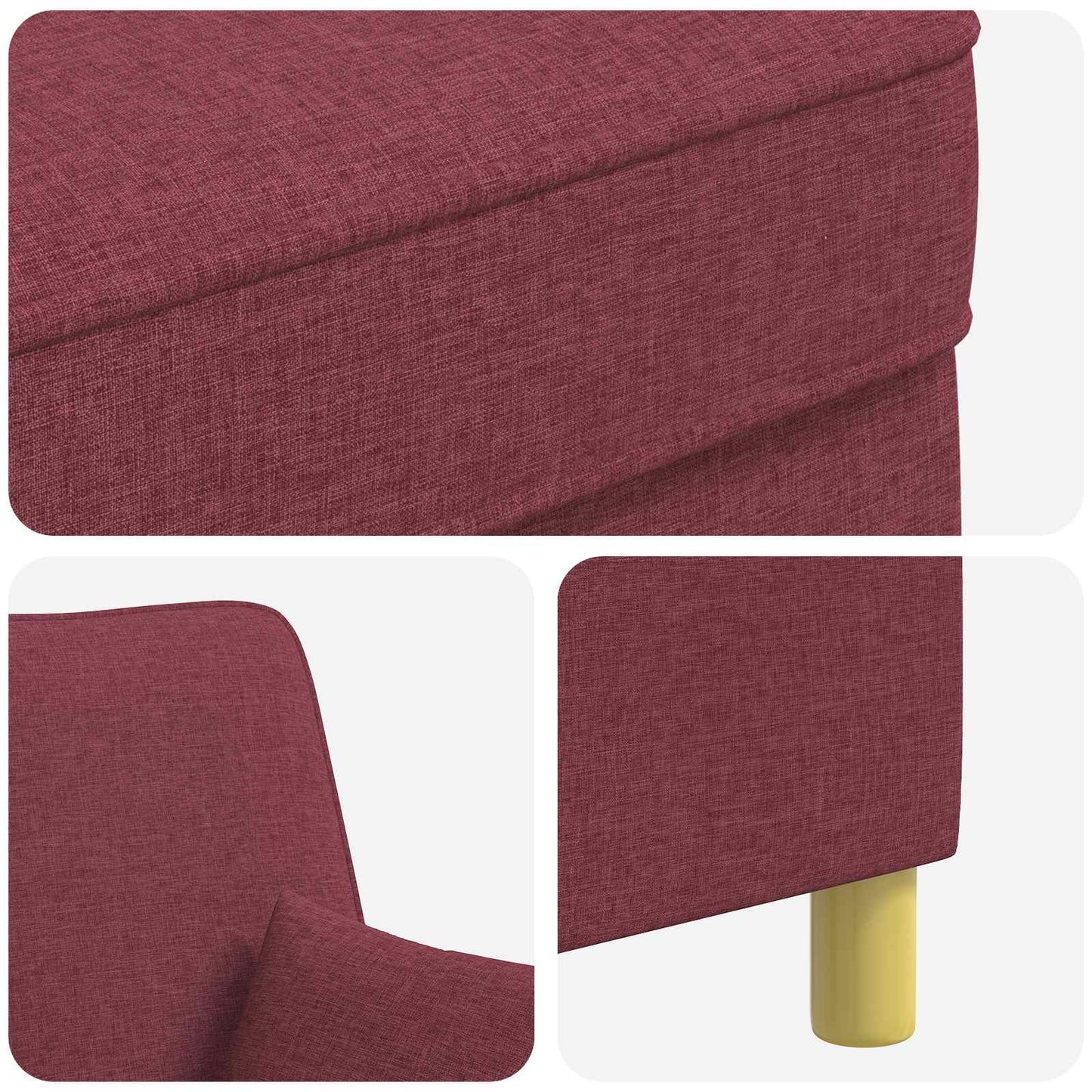 vidaXL XL Armchair with Cushions Wine Red Fabric