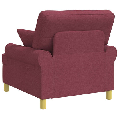 vidaXL XL Armchair with Cushions Wine Red Fabric