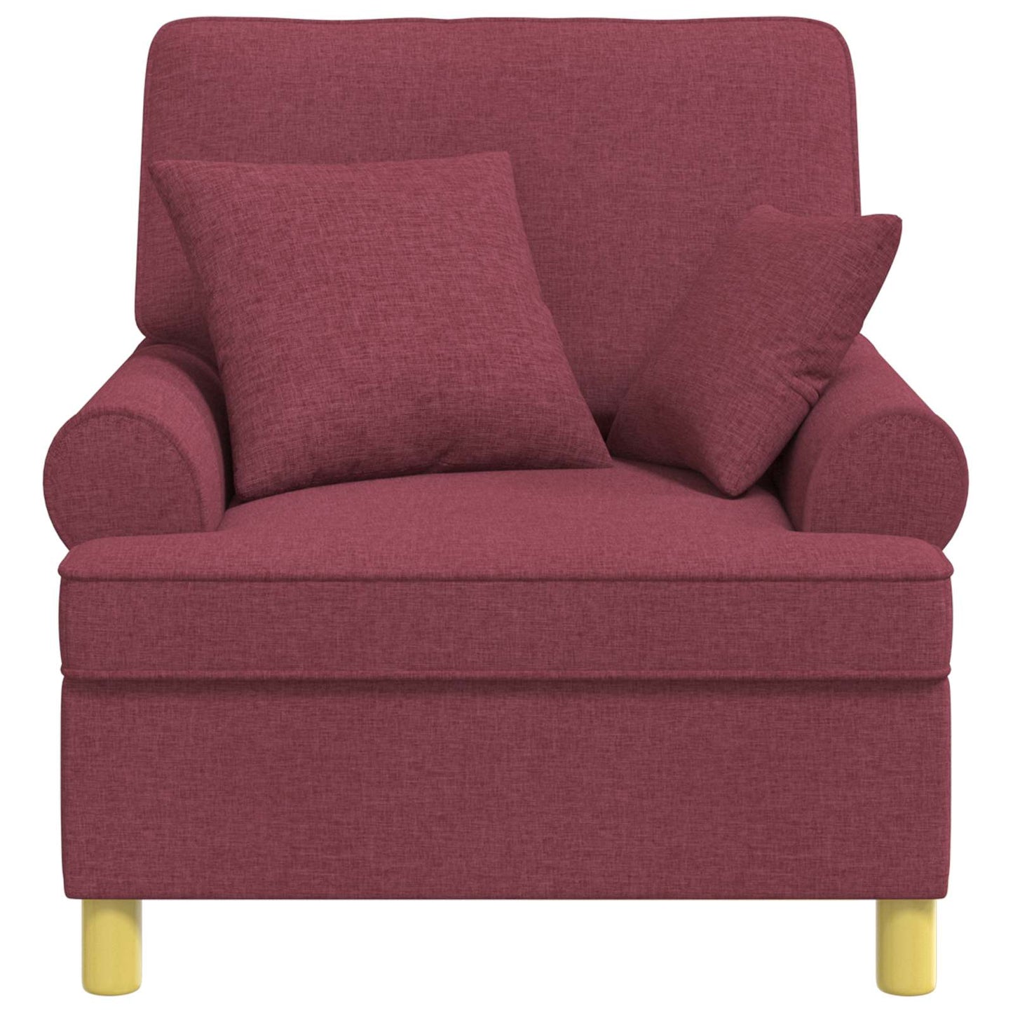 vidaXL XL Armchair with Cushions Wine Red Fabric