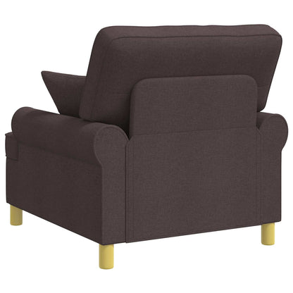 vidaXL XL Armchair with Cushions Dark Brown Fabric